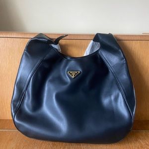 Prada Black Plaque Shoulder Bag